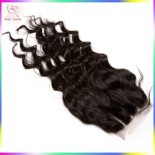 Free Part Loose Curly More Wavy Closure Can Bleach Knots Virgin