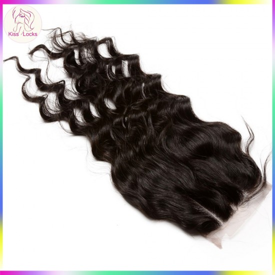 Peruvian,Brazilian,Malaysian and Indian Matching closures Loose Deep wave More wavy Top lace closure 4x4 Grade 10A