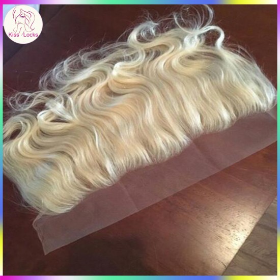 Great Quality Russian Blonde #613 Wavy Lace Frontal Clousre 13x4 Ear to Ear Fast Delivery