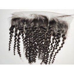 clearance sale short tight curly 13x4 Medium brown lace frontal Special offer free Fedex shipping 1 pack