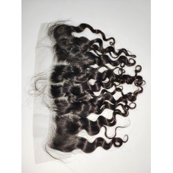 clearance sale short wavy curls 13x4 Medium brown lace frontal Special offer free Fedex shipping 1 pack