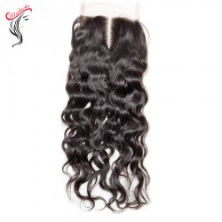 water wave hair Lace Top Closure 4x4 Virgin Peruvian Mongolian Hair Types Cuticles aligned Free parting