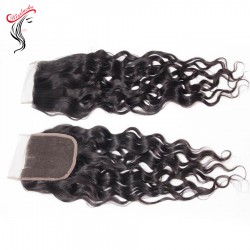 water wave hair Lace Top Closure 4x4 Virgin Peruvian Mongolian Hair Types Cuticles aligned Free parting